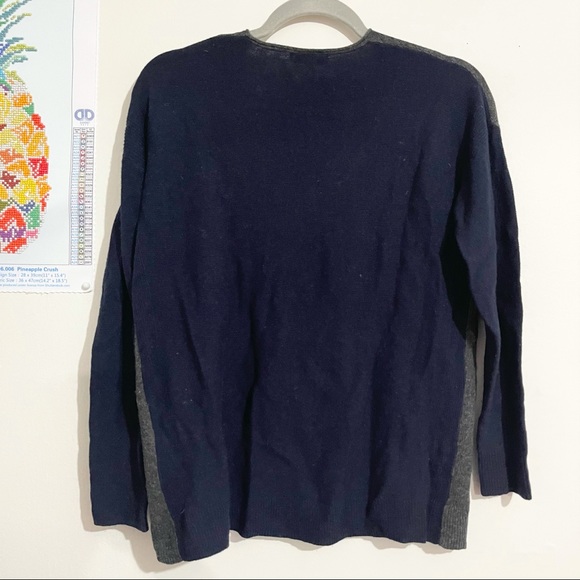 MADEWELL Soft Blue and Gray Color Block Long Sleeve Sweater Size Small - Picture 5 of 5